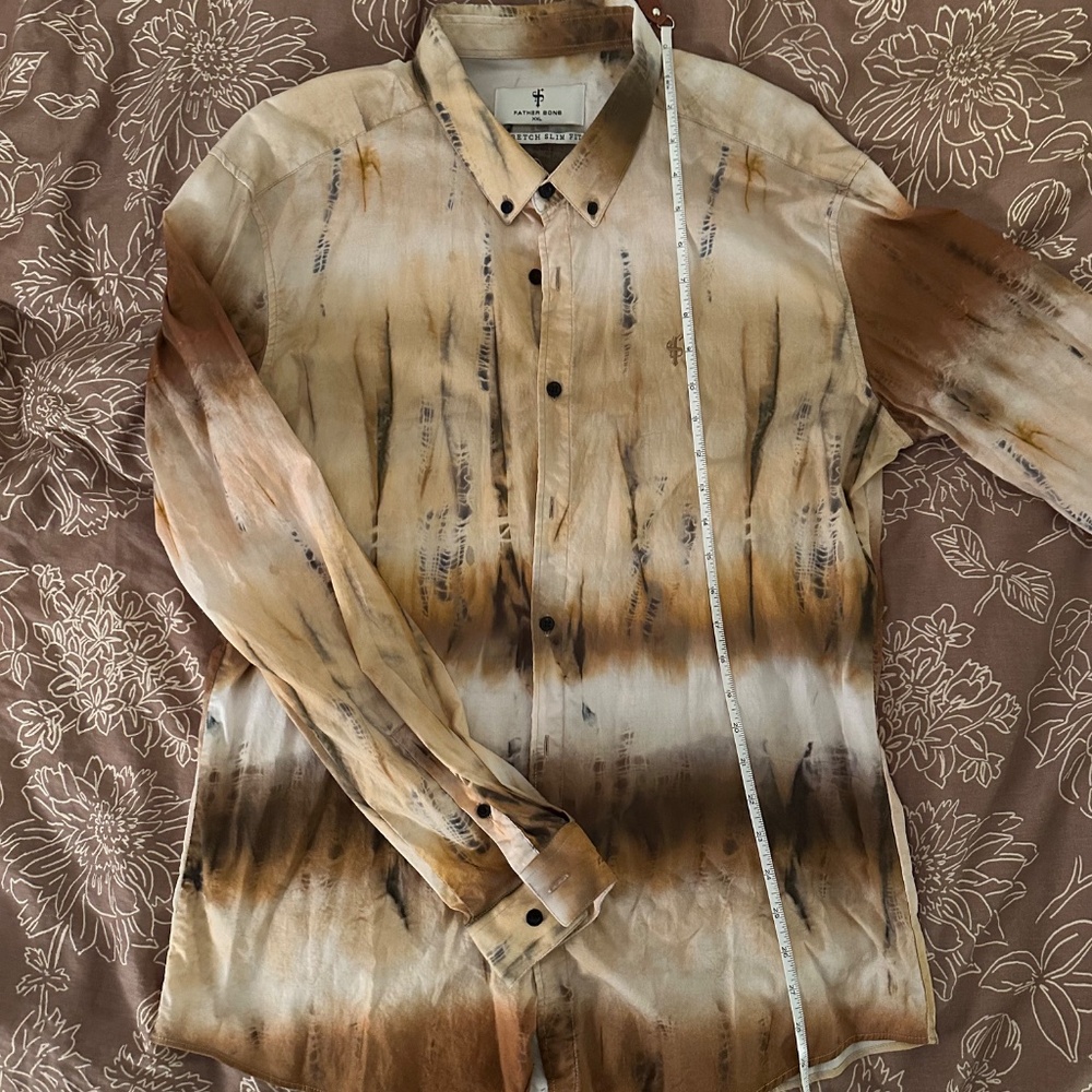 🌟Father Sons stretch slim fit shirt men size L -though label says XXL see below